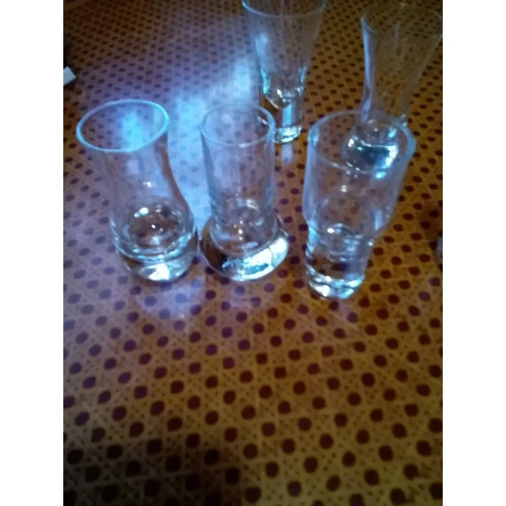 Set of 6 Vintage Assorted Shot Glasses.